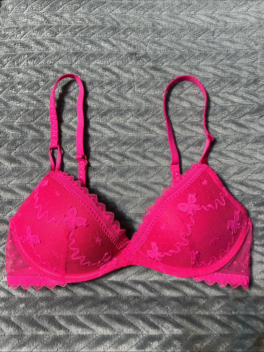 Victoria’s Secret Hot Pink Lace Bra